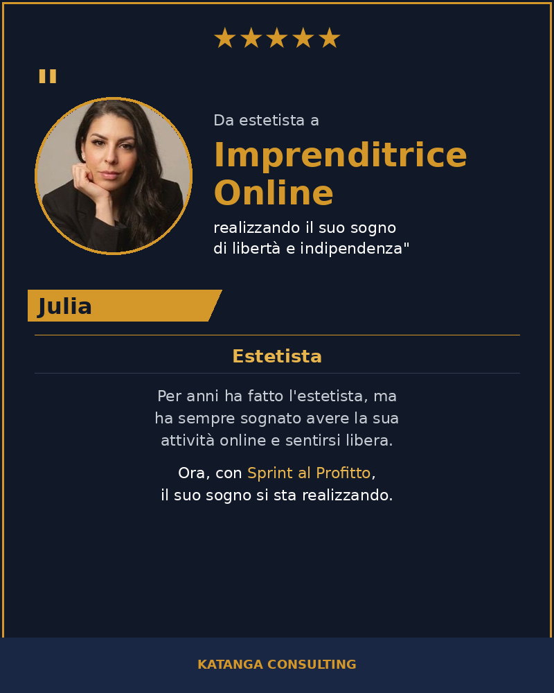 Testimonianza cliente Katanga Consulting — Julia